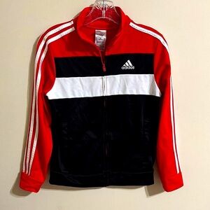 Adidas Track Jacket Boys Med 10-12 Color‎ Block 3 Stripes Athletic
